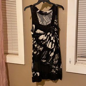 Black abstract mini dress